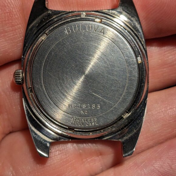 Vintage Bulova Sea King Watch Blue Dial Leather Strap - Picture 7 of 8